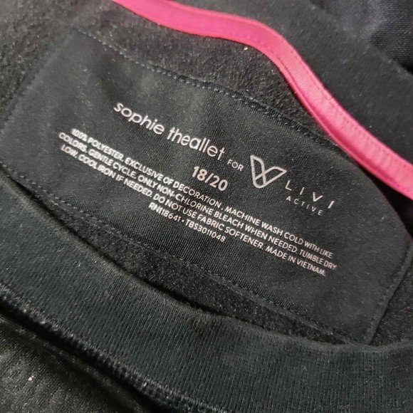 Sophie Theallet for Livi Active Plus Size 18/20 Black Pullover Crop Sweatshirt - Picture 7 of 8